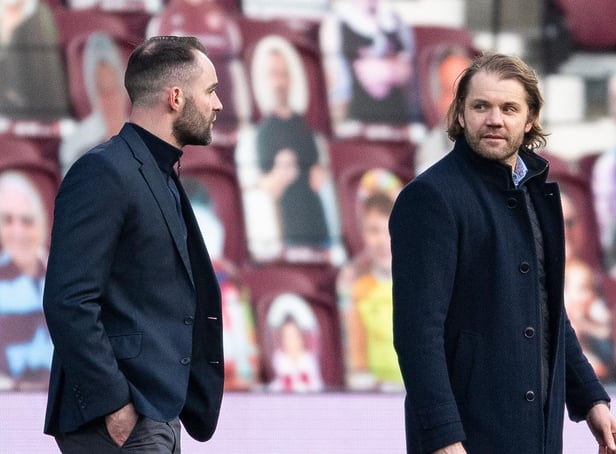 Dundee manager James McPake and his Hearts counterpart Robbie Neilson.