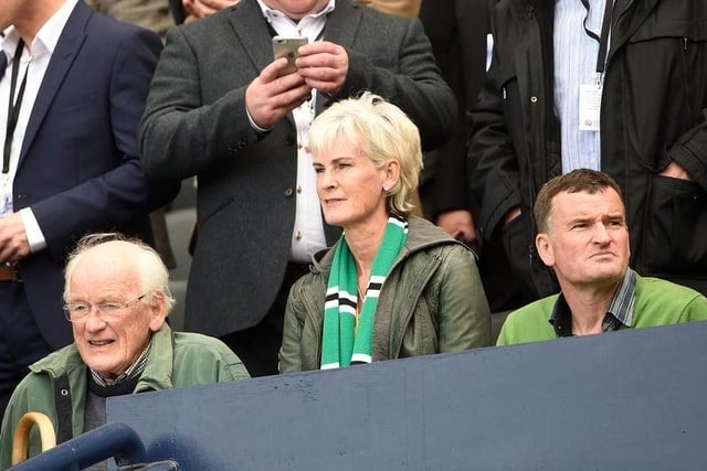 Judy Murray cheered on Alan Stubbs' side from the stands at Hampden Park. Photo: Greg Macvean