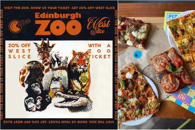 Edinburgh Zoo has teamed up with Civerinos to offer visitors discount on pizza.