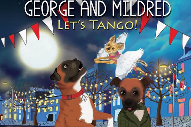 New book Let’s Tango stars her pet boxer, Hector.