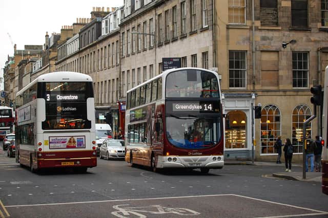 Lothian buses travelling through Edinburgh city centre picture: JPI Media