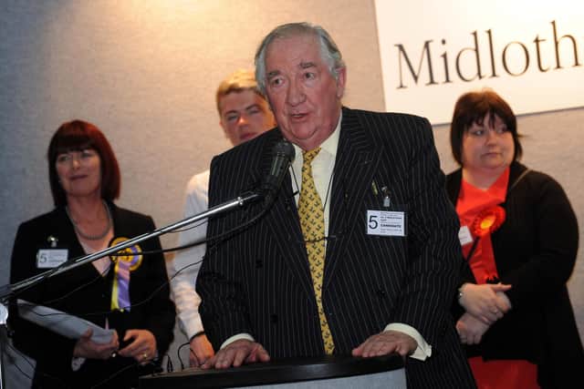 Councillor Peter De Vink, pictured when he was elected to serve as an independent councillor for the Midlothian East ward in 2012.