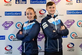 Jen Dodds and Bruce Mouat are representing at the World Mixed Doubles Curling Championships in Aberdeen. Picture: WCF/Celine Stucki