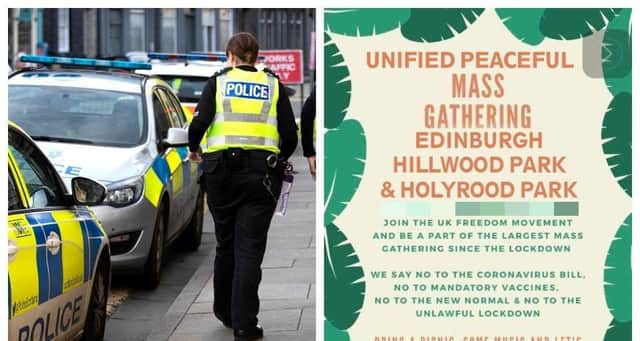Police Scotland have warned people not to attend 'mass gatherings' planned for this weekend