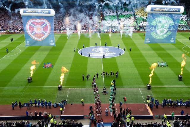 Hearts and Hibs will meet at Hampden Park. Picture: SNS