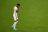 England's forward Marcus Rashford reacts after he fails to score in the penalty shootout during the UEFA EURO 2020 final football match between Italy and England at the Wembley Stadium in London. (Picture credit: John Sibley/Getty Images)
