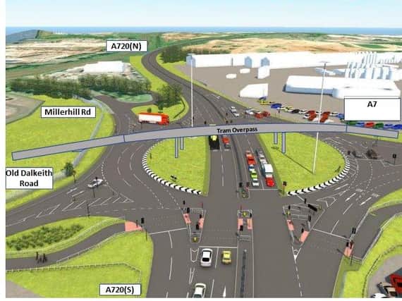 The 'hamburger' design would see City Bypass traffic going straight through the roundabout