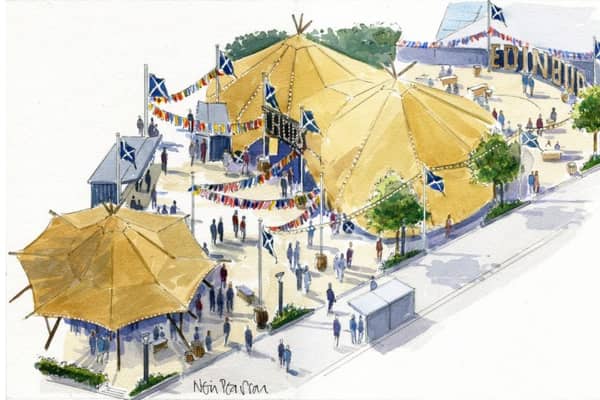 An artist's impression of how the Thor's Tipi site will look.