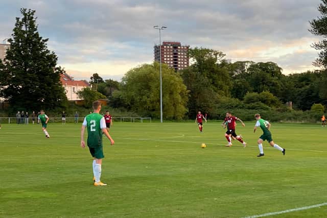 Hibs B in action against Elgin City at Christie Gillies Park