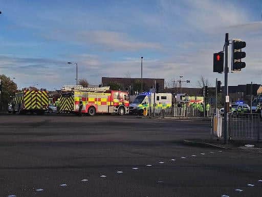 Emergency services were called to the scene at 2:45pm after the 36-year-old cyclist’s bike was involved in a collision with a lorry.