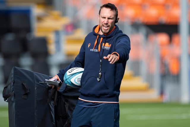 Edinburgh head coach Mike Blair has been hands-on in training as he prepares the squad for the new United Rugby Championship season. Picture: Paul Devlin/SNS