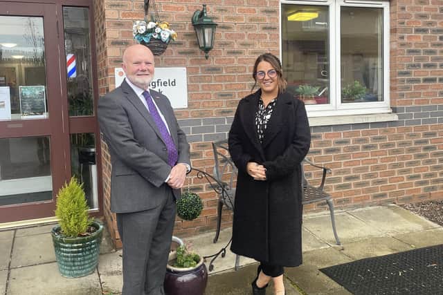 Colin Beattie visits Springfield Bank care home.
