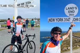 Malcolm Hughes from Linlithgow cycled from Land's End to John O'Groats.