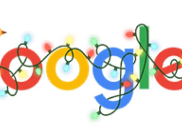 Today's Google Doodle celebrates the start of winter, and the incoming festive season of holidays in December (Image: Google)