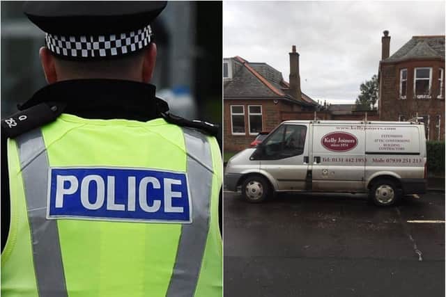 Police say they are carrying out inquiries into the theft from the work van in Musselburgh. Pictures: Police/ submitted
