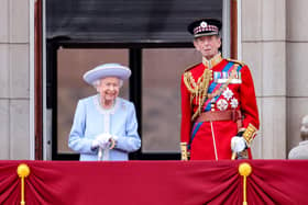 Queen Elizabeth II and Prince Edward, Duke of Kent on the balcony of Buckingham Palace during the Trooping the Colour parade in London. Picture: Chris Jackson/Getty Images