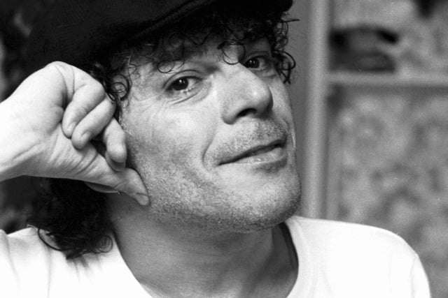 Ian Dury, singer with Ian Dury and the Blockheads, pictured ahead of a concert in Edinburgh in August 1984.