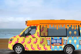 The eye-catching ice cream van will pass through the capital today