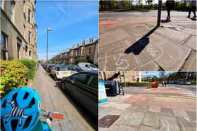 The giant hopscotch game now stretches the length of Leamington Terrace, Bruntsfield.