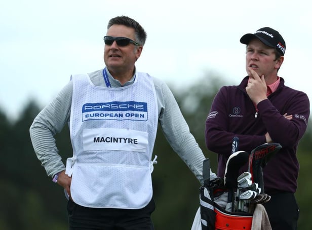 David Burns was both coach and caddie for Bob MacIntyre when he finished joint-second in the 2019 Porsche European Open at Green Eagle Golf Course in Hamburg. Picture: Matthew Lewis/Getty Images.