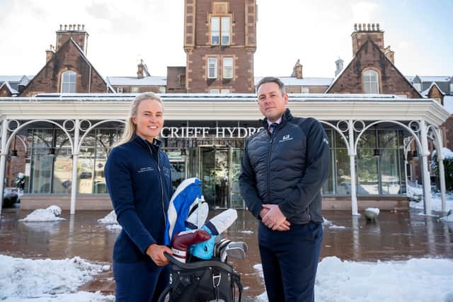 Gabrielle Macdonald and general manager Kristian Campbell at Crieff Hyrdo. Picture:  John Young