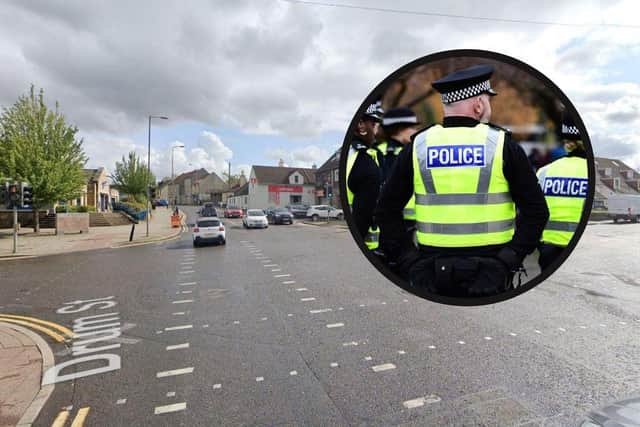 Edinburgh armed police locked down Drum Street in Gilmerton on Monday evening.
