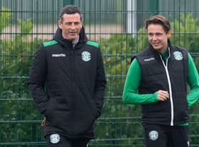 Hibs manager Jack Ross made sure to keep Scott Allan involved in training sessions during the player's spell on the sidelines. Photo by Craig Foy / SNS Group