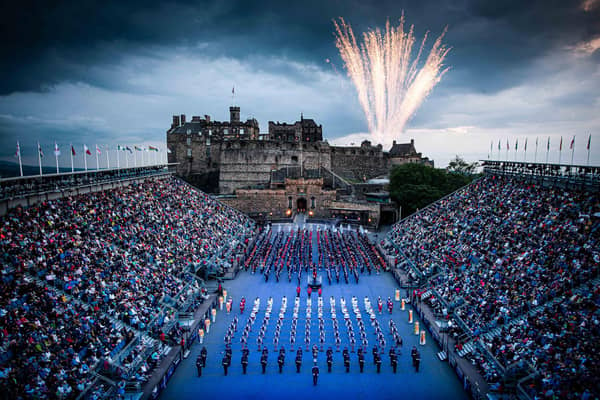 The Tattoo normally attracts an overall audience of 220,000 to Edinburgh Castle esplanade each August.