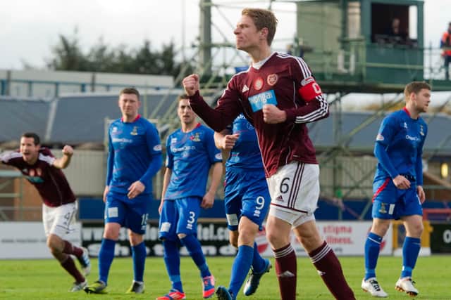 The game Zaliukas wore the shirt, scoring against Inverness CT. Picture: SNS