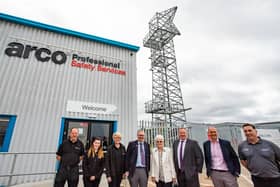 Martyn Day MP, Thomas Martin and the Arco Team in Linlithgow.