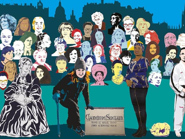 The Edinburgh Women’s Mural which is now on display at the Central Library.