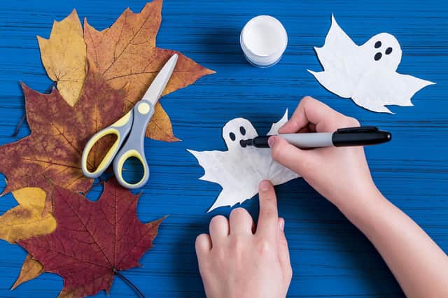 Leaf ghosts are a simple yet fun Halloween craft for kids to make (Credit: Shutterstock)