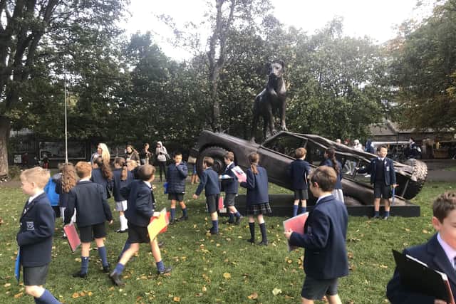 Over 50 primary five pupils from George Heriot's School were invited to the launch of the exhibition where they learned about lions and took part in an art workshop led by Edinburgh-born artist, Jane Lee McCracken.