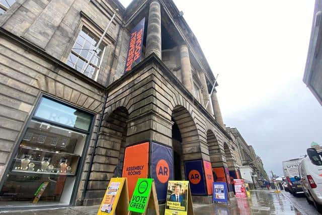 Deluge conditions prevented queues forming at the Assembly Rooms in Edinburgh