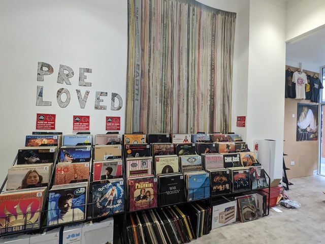 The new store has a preloved section for secondhand records.