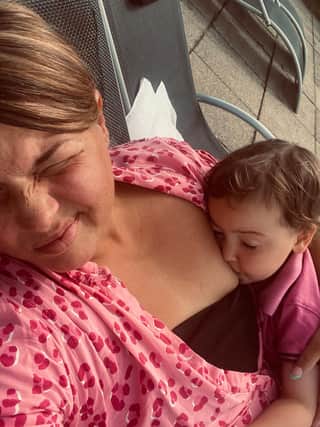 Hayley Matthews (pictured) was criticised for breastfeeding her son, who is nearly three. PIC: Contributed.