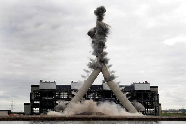 Boom...the iconic towers at Cockenzie were brought down in 2015