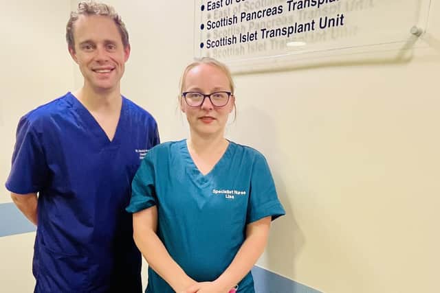 Critical care consultant Dr Alastair Morgan and specialist nurse Lisa MacKinnon are part of the NHS Lothian organ donation team.