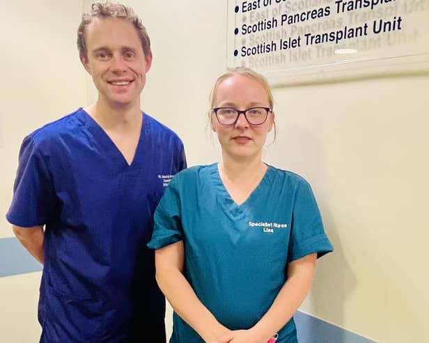 Critical care consultant Dr Alastair Morgan and specialist nurse Lisa MacKinnon are part of the NHS Lothian organ donation team.