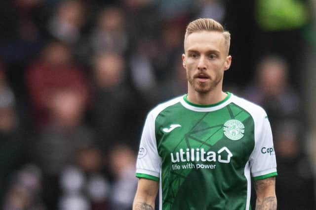 Jimmy Jeggo made his Hibs debut against Hearts - just hours after signing from Eupen