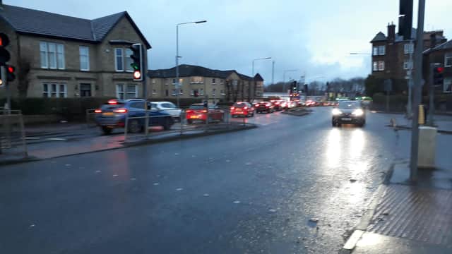 Traffic queues in Glasgow on Monday. Picture: The Scotsman
