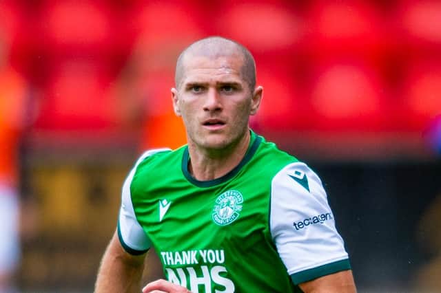 Hibs midfielder Alex Gogic has been forced to withdraw from his first ever Cyprus squad. Pic: Mark Scates - SNS Group
