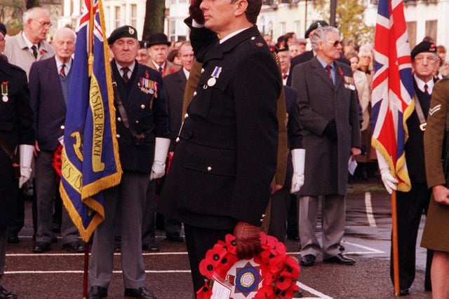 The officer in charge of the Doncaster Police Superintendent Brian Mordue pictured retired in November 1998. His last official duty as a police officer was to attend the remembrance day service at Doncaster war memorial and lay a wreath on behalf of the Police at Doncaster.
