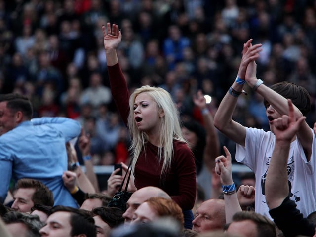 Fans listen to Foo Fighters during their performance at the Stadium of Light Picture: David Wood