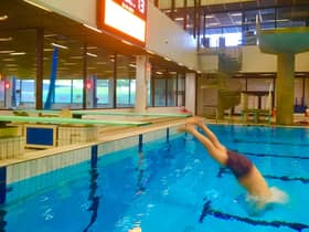 Joe Goldblatt performs a dive at the Royal Commonwealth Pool in Edinburgh (Picture: Courtesy of Joe Goldblatt)