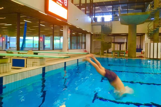 Joe Goldblatt performs a dive at the Royal Commonwealth Pool in Edinburgh (Picture: Courtesy of Joe Goldblatt)