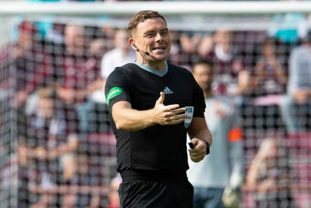 Referee John Beaton was booed by the Hearts fans but got the big calls correct. Picture: Ross Parker / SNS