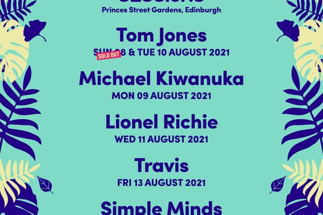 Edinburgh Summer Sessions 2021 line-up.