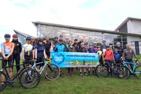 Volunteers form Linlithgow Community Development Trust, West Lothian Clarion and Linlithgow Athletic Club, at the site of the proposed new cycle circuit at Linlithgow Leisure Centre.