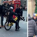 Danny MacAskill: Scottish mountain biking star spotted 'jumping stair sets' in City Centre. (Picture credit: Andrew Fleming)